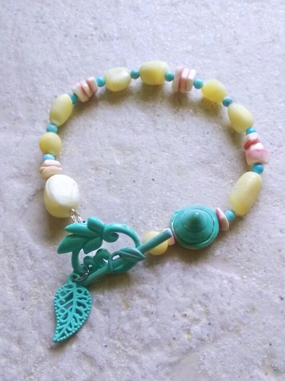 Summer Vacation??? Whimsical Upbeat Positive Vibes! Beachy Toggle Clasp Bracelet